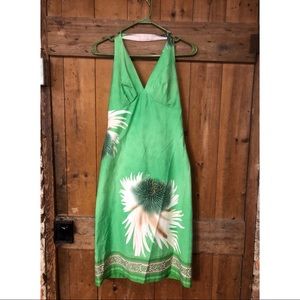 Green Anthropologie Halter Dress